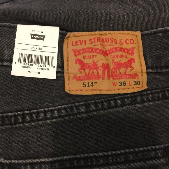 Levi Strauss 514 Straight 36x30 Dusty Charcoal Men's Jeans Sits Below Waist Regu - Picture 5 of 6